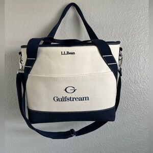 L.L. Bean Canvas Tote Bag - Navy and Cream